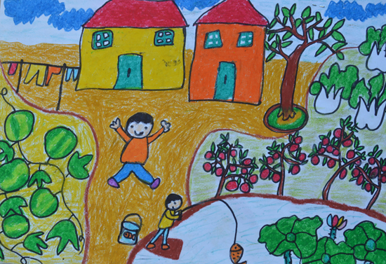 四年级下册农家乐画画图片