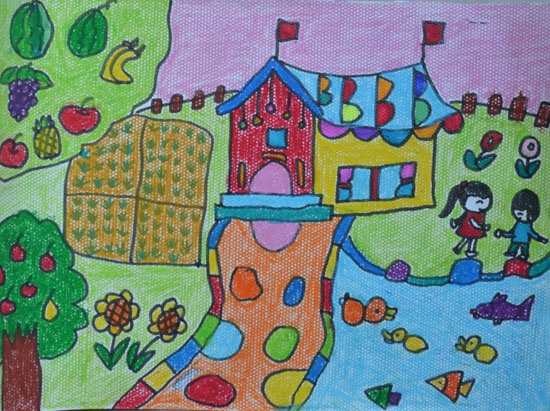 邱睿衡,5岁,昭平县幼儿园,指导老师,吴燕超,美丽家园.